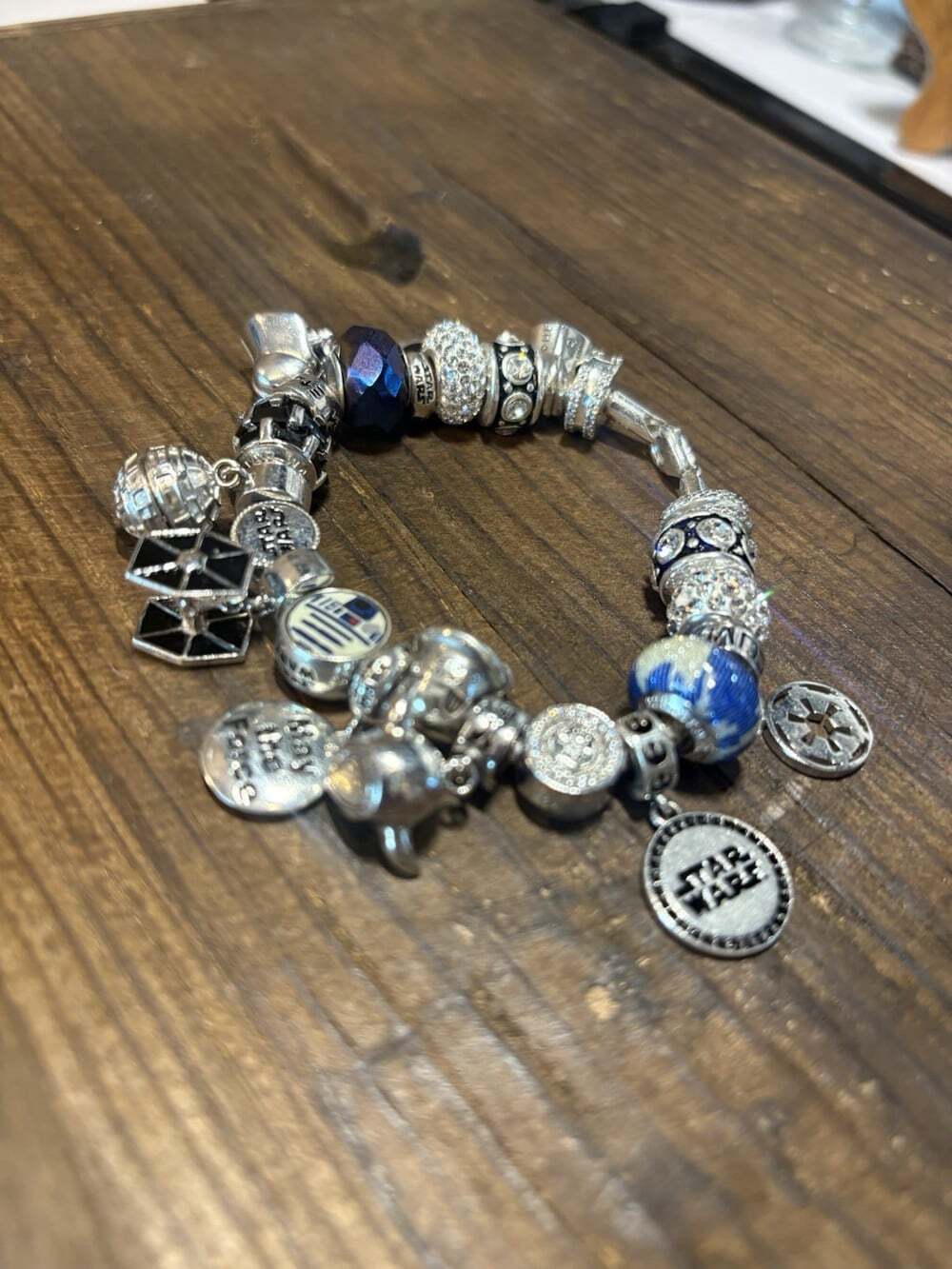 Custom Curated Star Wars Charm Bracelet- Sterling Silver Italy 925